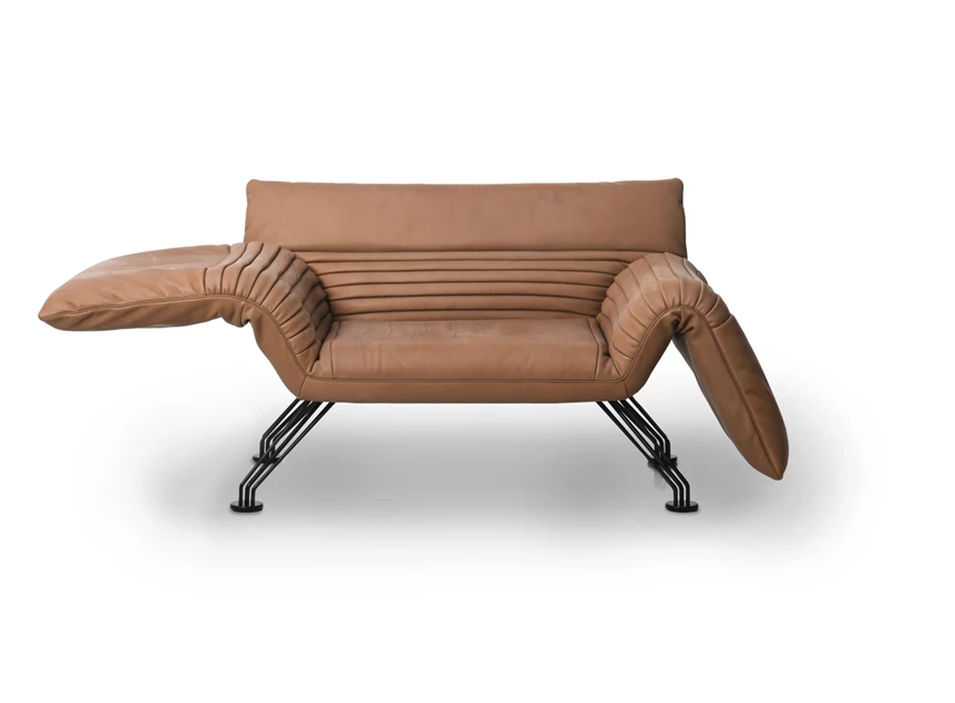 Armleuning half omhoog Bijzetzetel Wing DS-142 unit 106 leder cognac De Sede