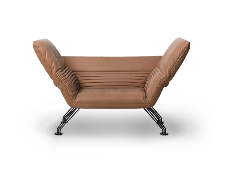 Armleuningen omhoog Bijzetzetel Wing DS-142 unit 106 leder cognac De Sede