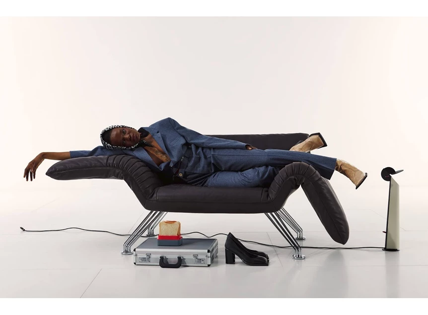 Model Bijzetzetel Wing DS-142 unit 106 leder zwart De Sede