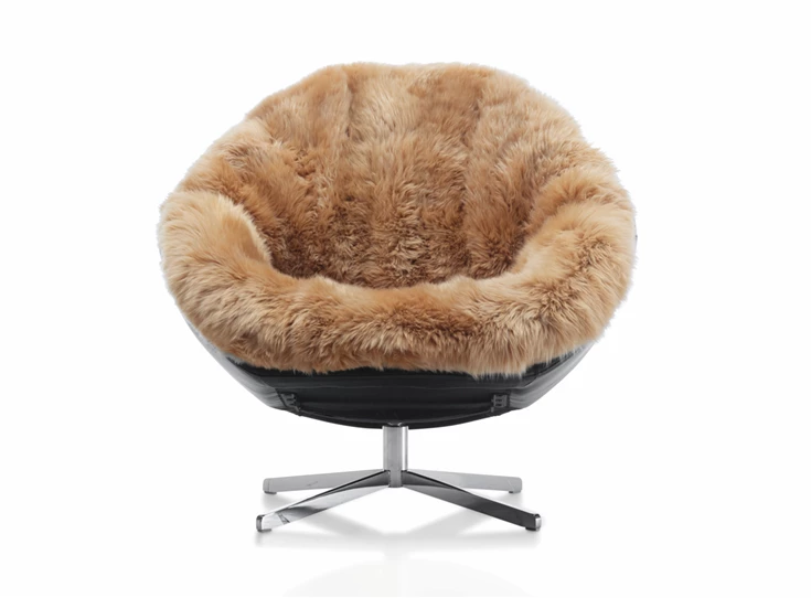 Front Bijzetzetel Coco DS-265 unit 1 schelp leder kussen schapenvacht De Sede