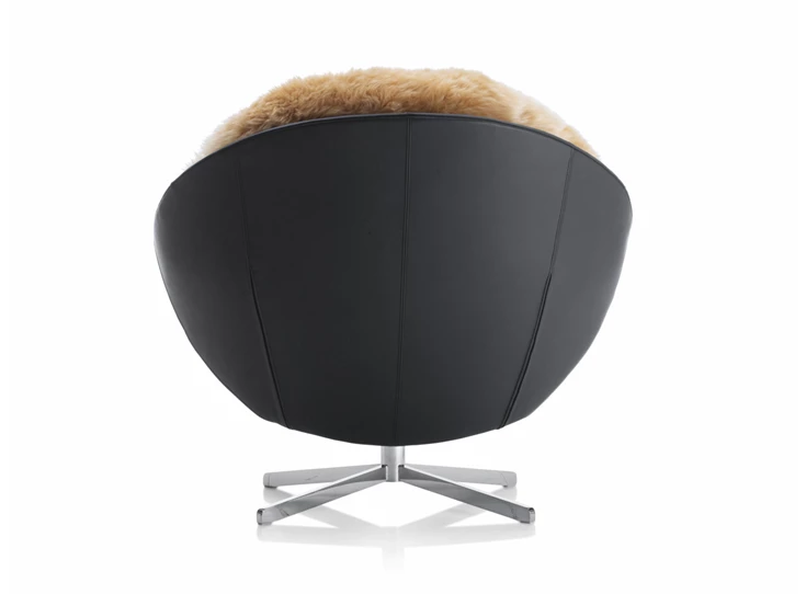 Achterkant Bijzetzetel Coco DS-265 unit 1 schelp leder kussen schapenvacht De Sede