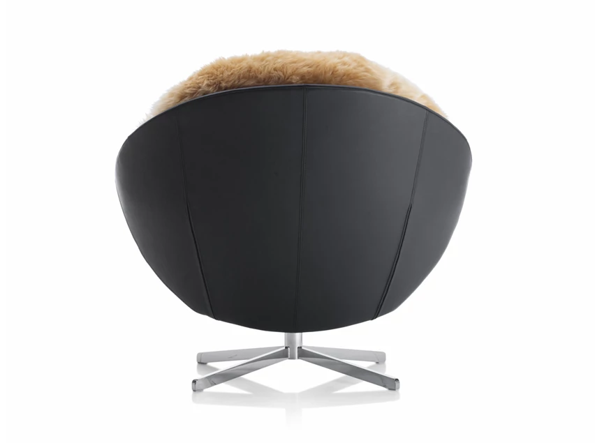 Achterkant Bijzetzetel Coco DS-265 unit 1 schelp leder kussen schapenvacht De Sede