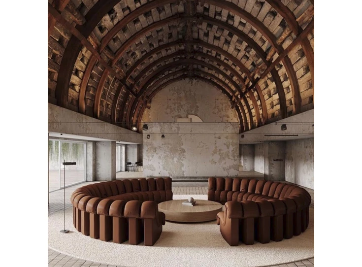 Industrieel Verstelbare salon Snake DS-600 leder bruin De Sede