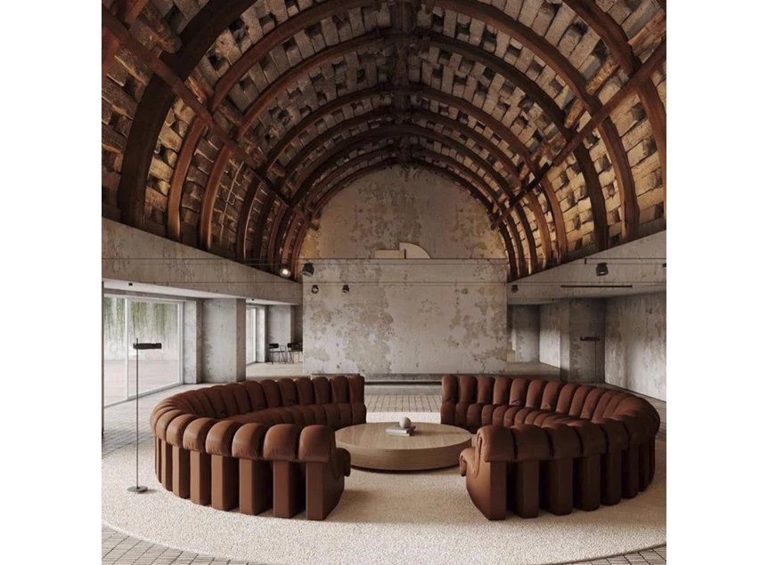 Industrieel Verstelbare salon Snake DS-600 leder bruin De Sede