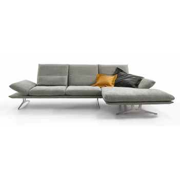 Zetel Francis met longchair stof grijs Koinor