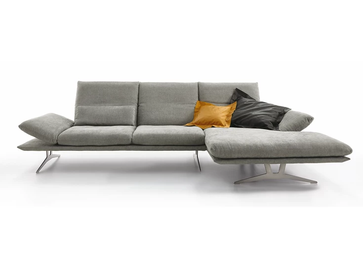 Zetel Francis met longchair stof grijs Koinor