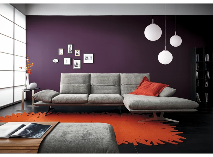 Sfeerfoto Zetel Francis met longchair stof grijs Koinor