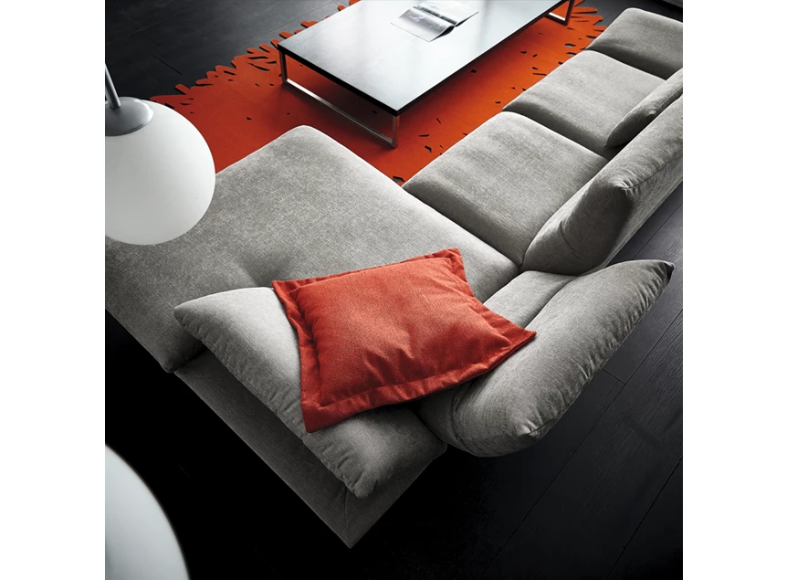 Bovenkant Zetel Francis met longchair stof grijs Koinor