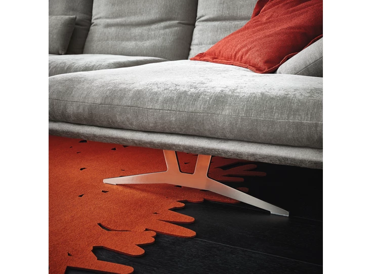 Onderstel Zetel Francis met longchair stof grijs Koinor