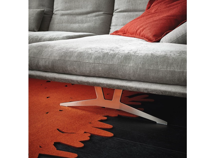 Onderstel Zetel Francis met longchair stof grijs Koinor