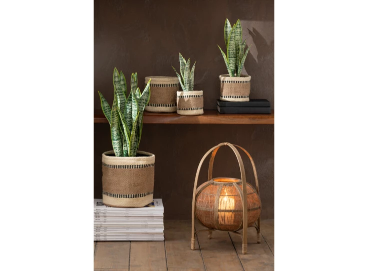 Lantaarn kap- bamboe- naturel- smal- sfeerbeeld