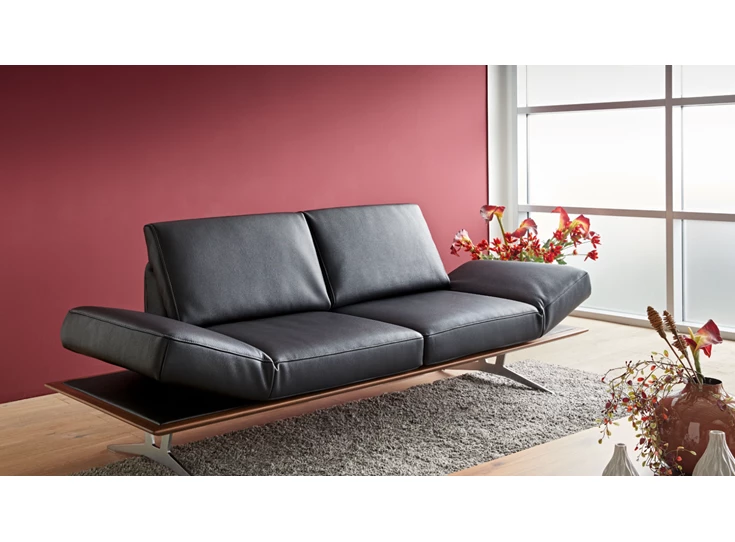 Zetel canapé 3-zit Finero leder zwart Koinor