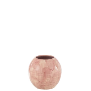 Handgeschilderde bloempot- keramiek- roze- medium