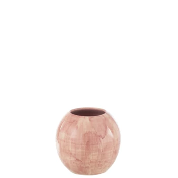 Handgeschilderde bloempot- keramiek- roze- medium