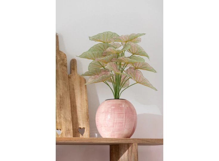 Handgeschilderde bloempot- keramiek- roze- medium- sfeerbeeld