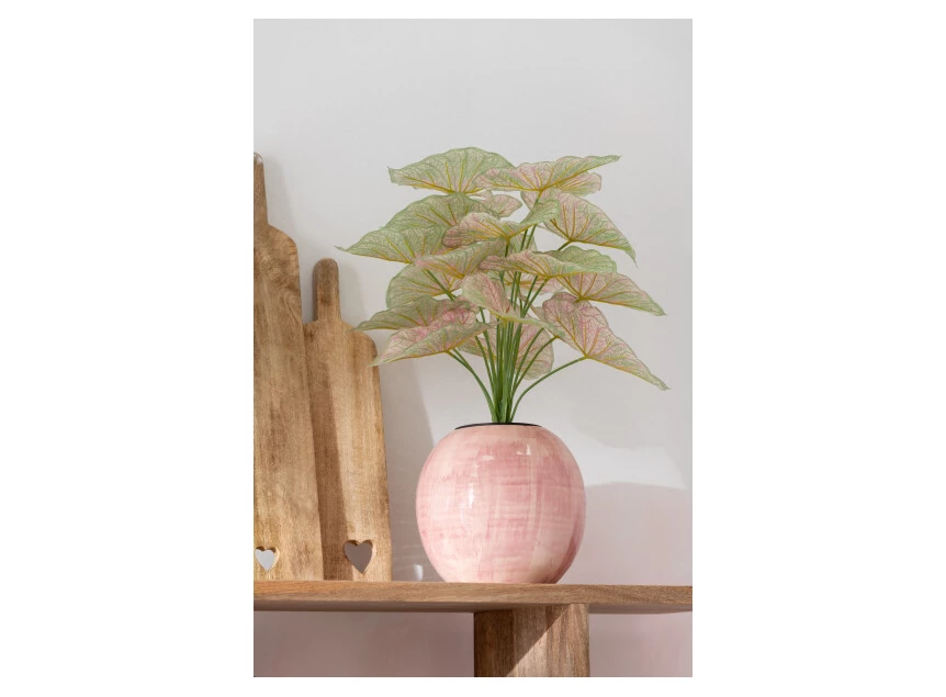 Handgeschilderde bloempot- keramiek- roze- medium- sfeerbeeld