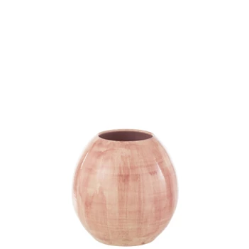 Handgeschilderde bloempot- keramiek- roze- large