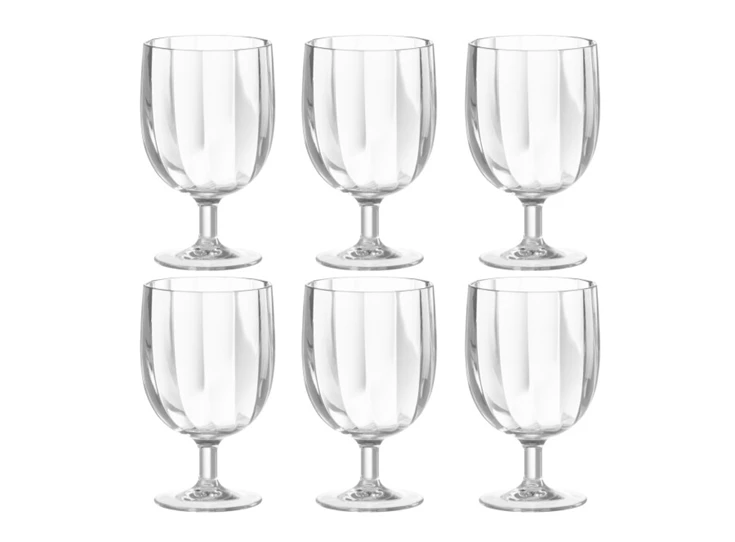 Doos 6stuks- wijnglas- plastiek- transparant