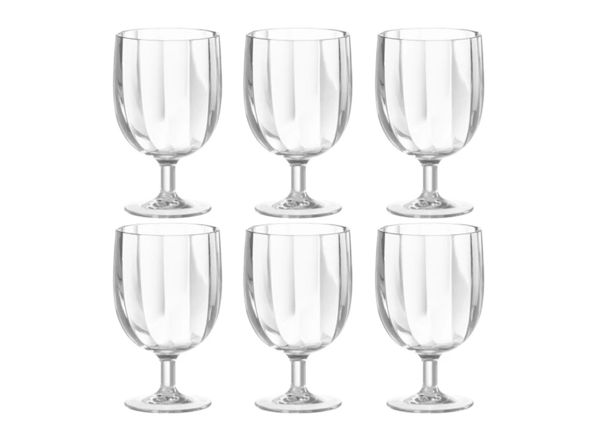 Doos 6stuks- wijnglas- plastiek- transparant