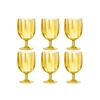 Doos 6stuks- wijnglas- plastiek- geel