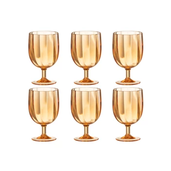 Doos 6stuks- wijnglas- plastiek- oranje