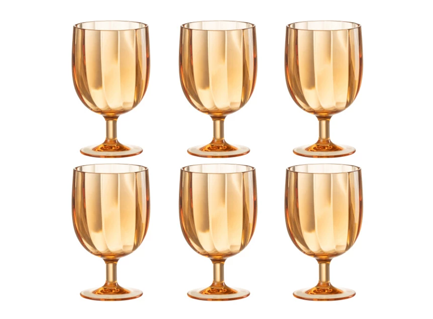 Doos 6stuks- wijnglas- plastiek- oranje