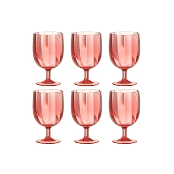 Doos 6stuks- wijnglas- plastiek- rood