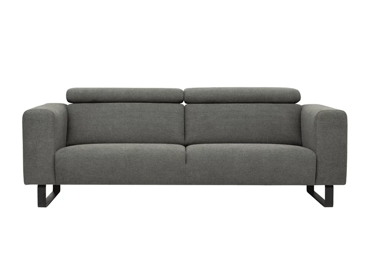 Romi miro jakobsen zwart metaal stof canapé zetel salon modern sledepoot