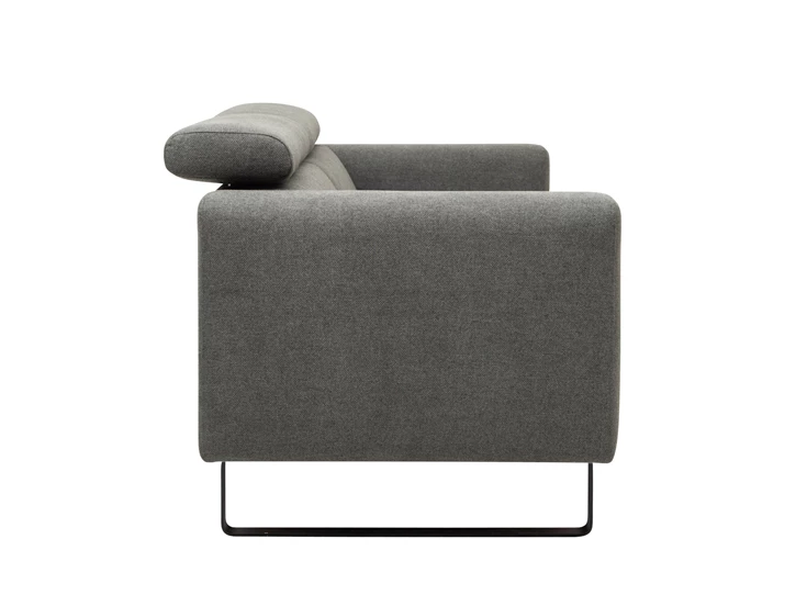 Romi zwart salon modern sledepoot metaal stof canapé zetel miro jakobsen