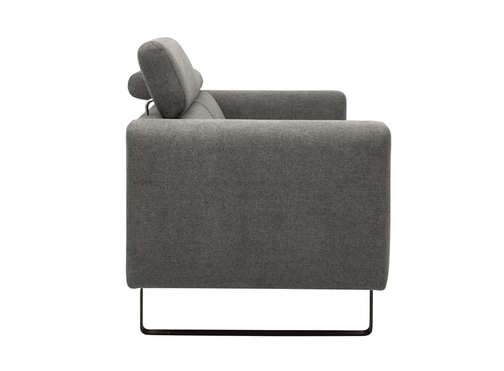 Romi zwart sledepoot metaal stof canapé zetel miro jakobsen salon modern