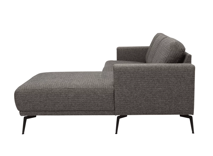 Curo salon stof zwart metalen poot sicuro hoeksalon jakobsen modern budget
