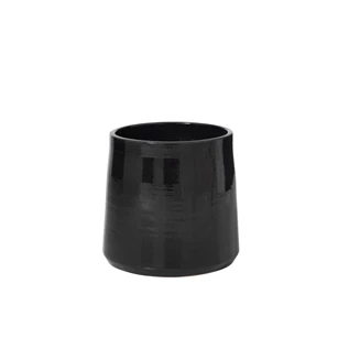 Ronde bloempot- keramiek- zwart- large