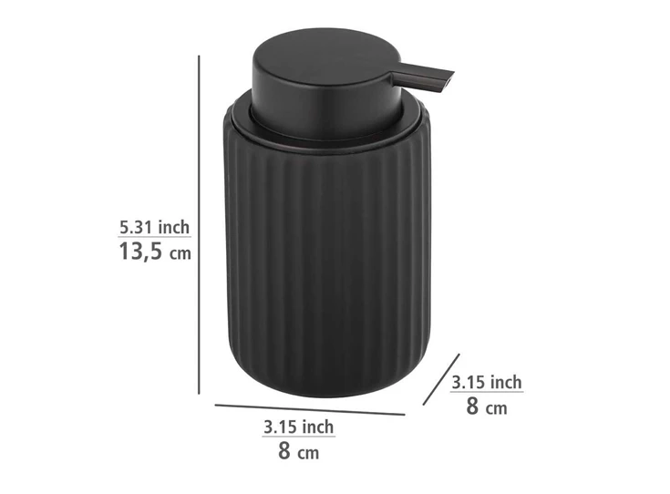 Belluno zeepdispenser- zwart- afmetingen