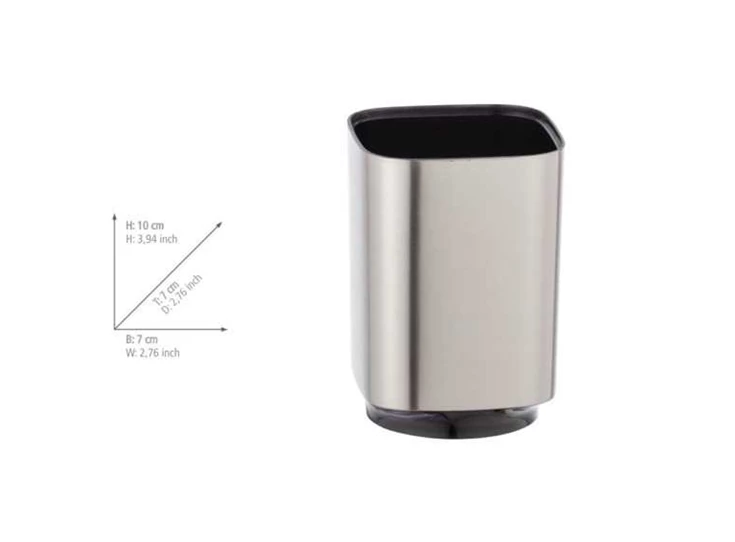 Auron tandenborstelbeker- zilver- afmetingen