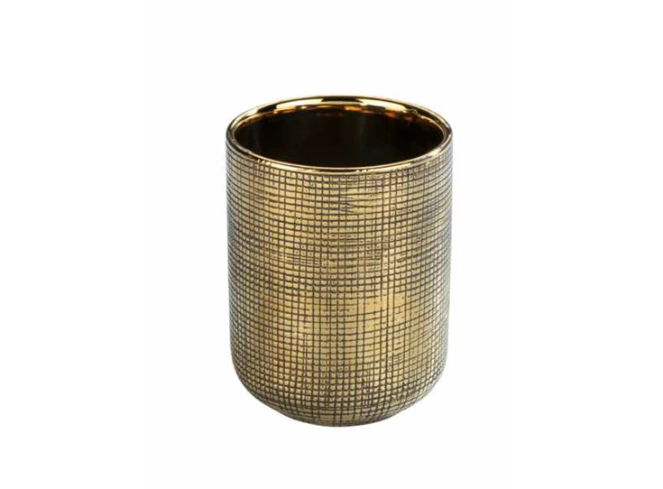 Rivara tandenborstelbeker- keramiek- goud