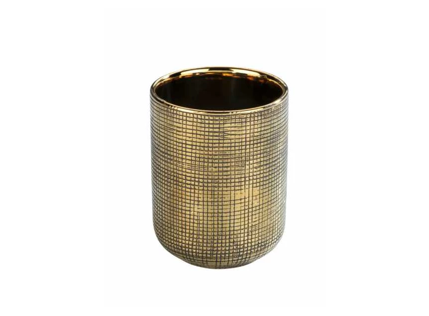 Rivara tandenborstelbeker- keramiek- goud