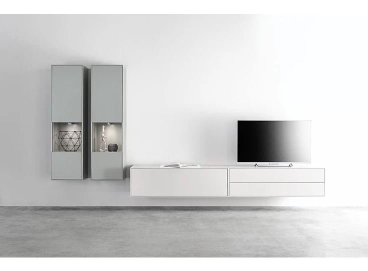 Tv-kast Game opstelling 68 matte lak wit licht grijs Sudbrock