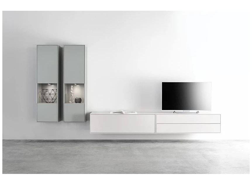 Tv-kast Game opstelling 68 matte lak wit licht grijs Sudbrock