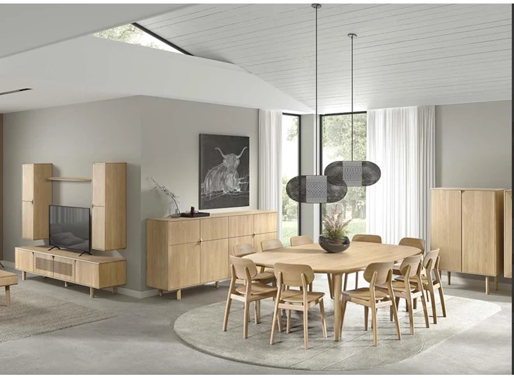 Eetkamer Sento opstelling 1 natuur hout eik