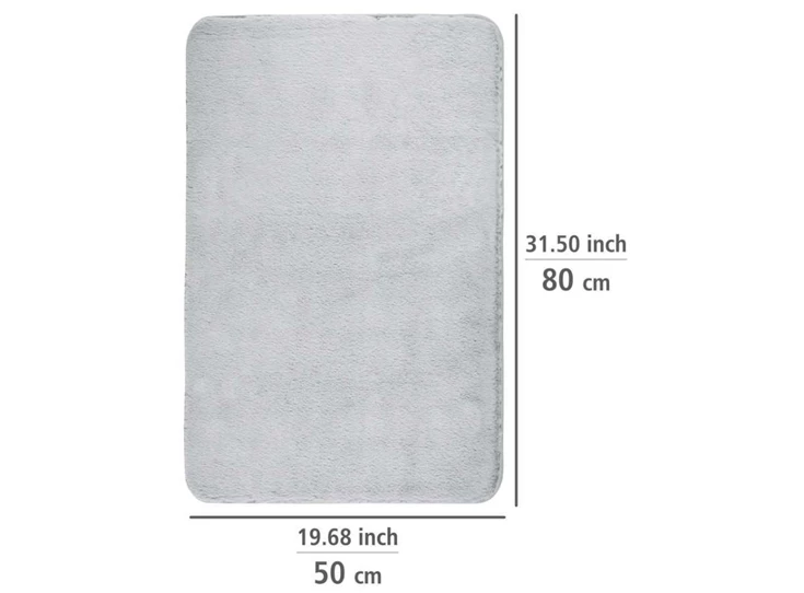 Saravan badmat- 50x80cm- lichtgrijs- afmetingen