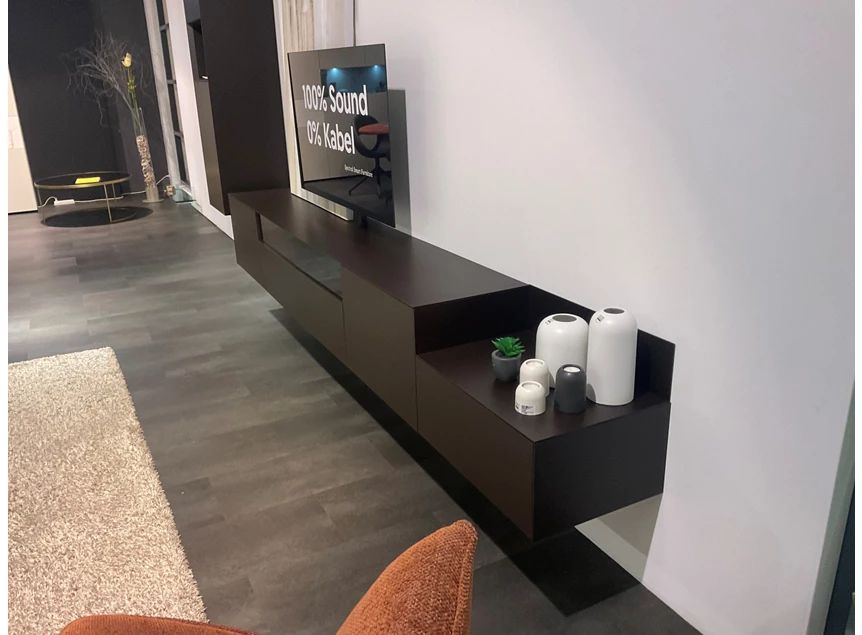 Lager deel Hangende tv-kast structuurlak Cappuccino Yumè