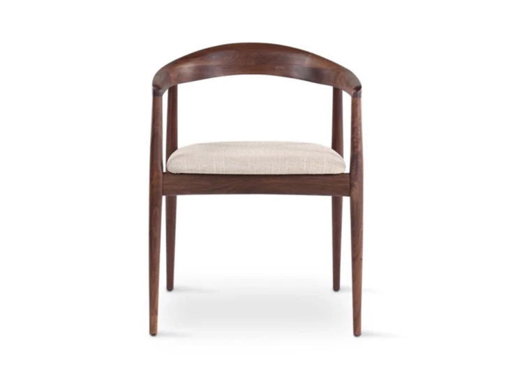 Front Armstoel Pura massief Amerikaanse walnoot kussen stof Castle Line