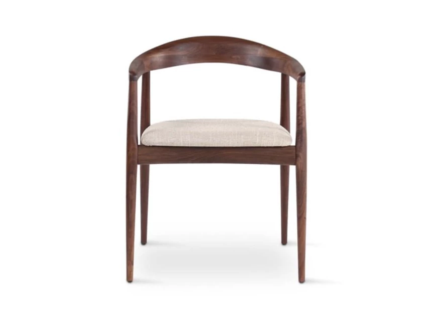 Front Armstoel Pura massief Amerikaanse walnoot kussen stof Castle Line