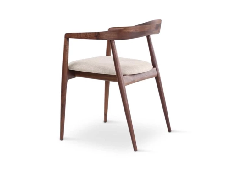 Zijde Armstoel Pura massief Amerikaanse walnoot kussen stof Castle Line