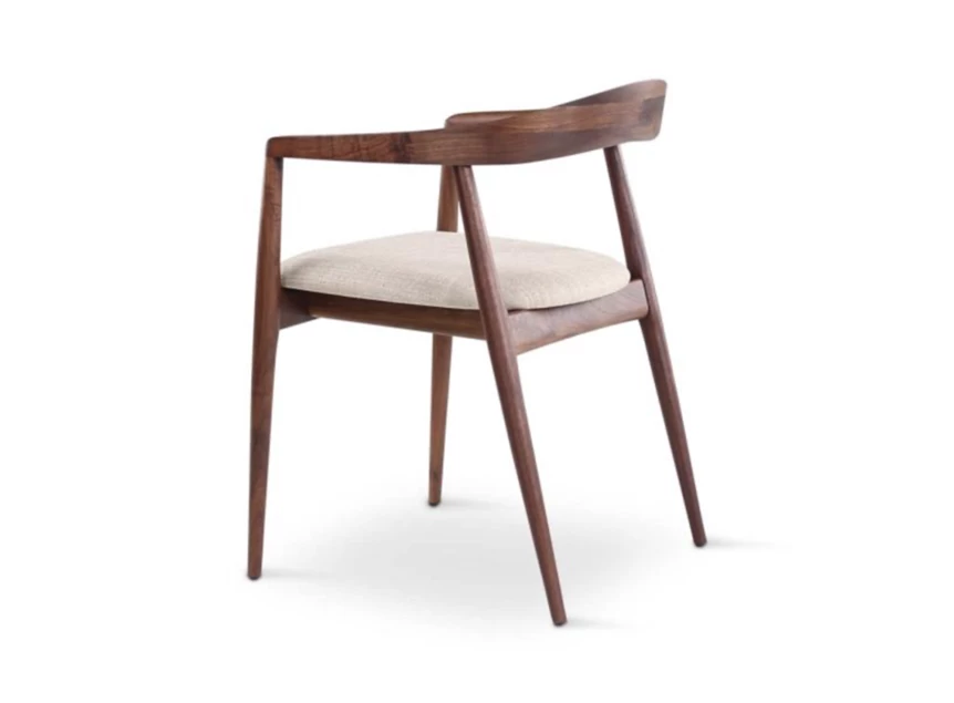 Zijde Armstoel Pura massief Amerikaanse walnoot kussen stof Castle Line