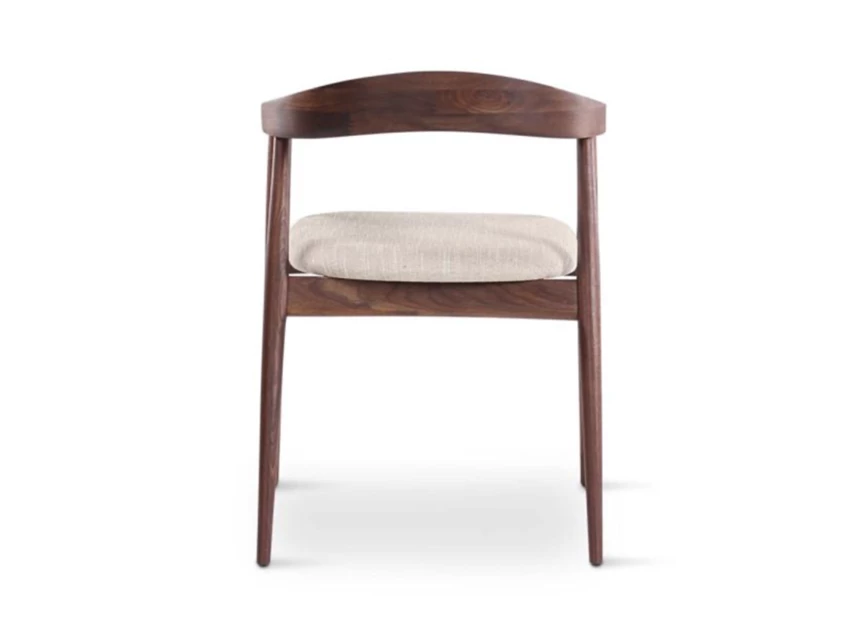 Achterkant Armstoel Pura massief Amerikaanse walnoot kussen stof Castle Line