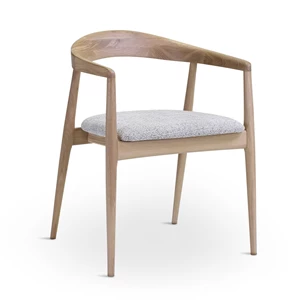 Armstoel Pura naturel eik stof bisque Castle Line