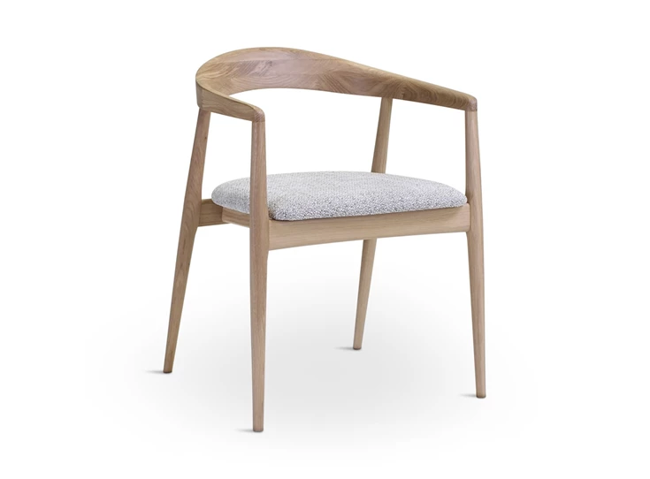 Armstoel Pura naturel eik stof bisque Castle Line