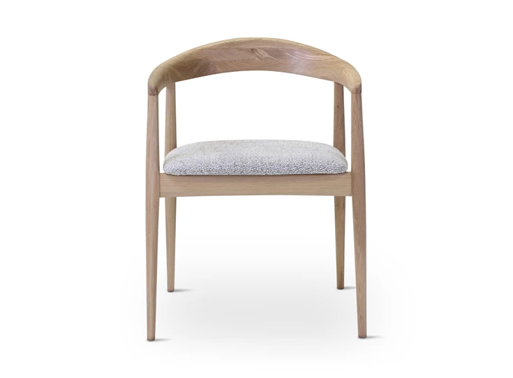 Front Armstoel Pura naturel eik stof bisque Castle Line