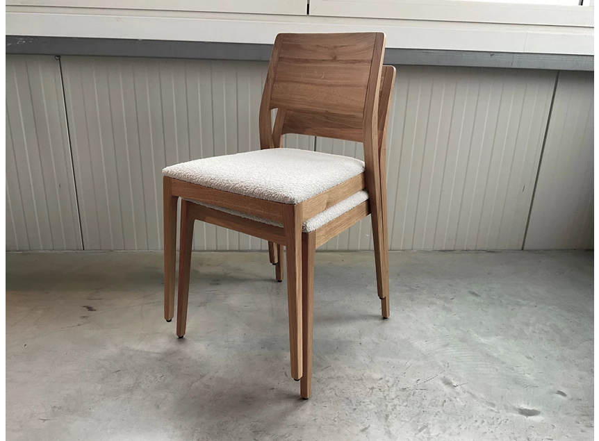 Stapelbaar Stoel Vero massief eik naturel stof Haga 900 Estetica Home